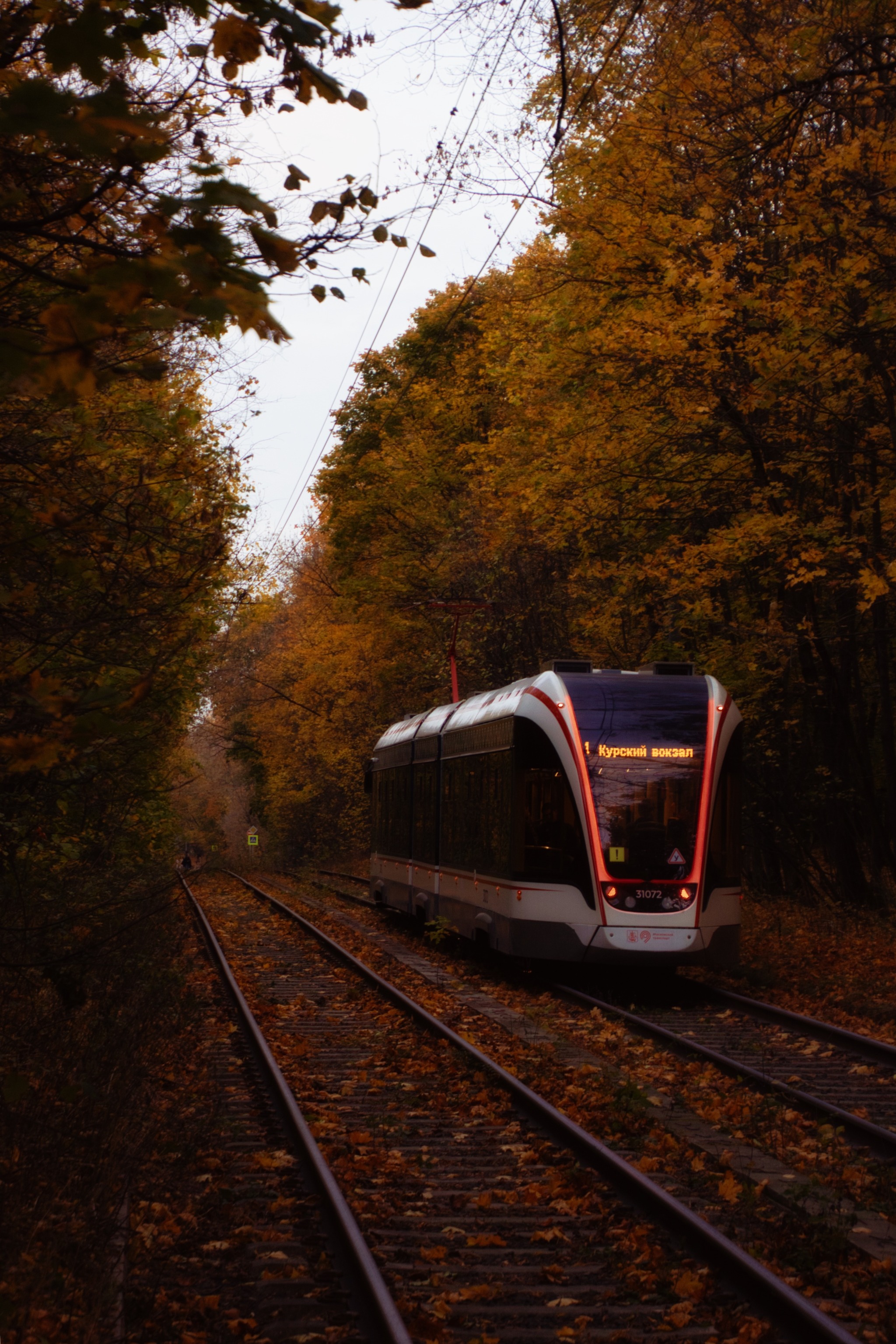 A tramway across Sokolniki Park, Moscow.